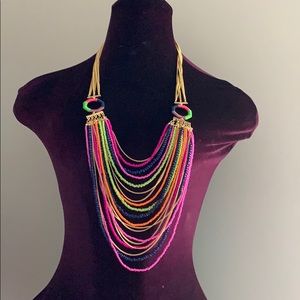 Trina Turk multi strand bead and gold necklace